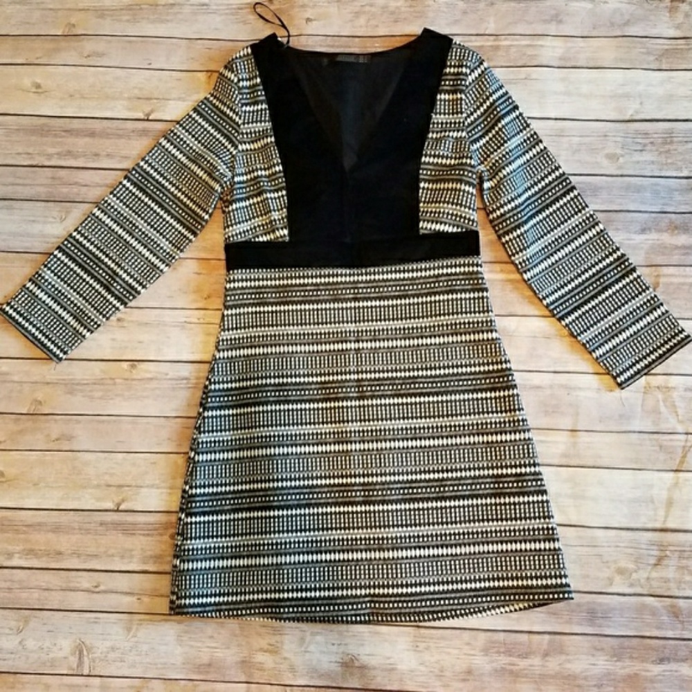 Zara Trafaluc Knit & Suede Dress